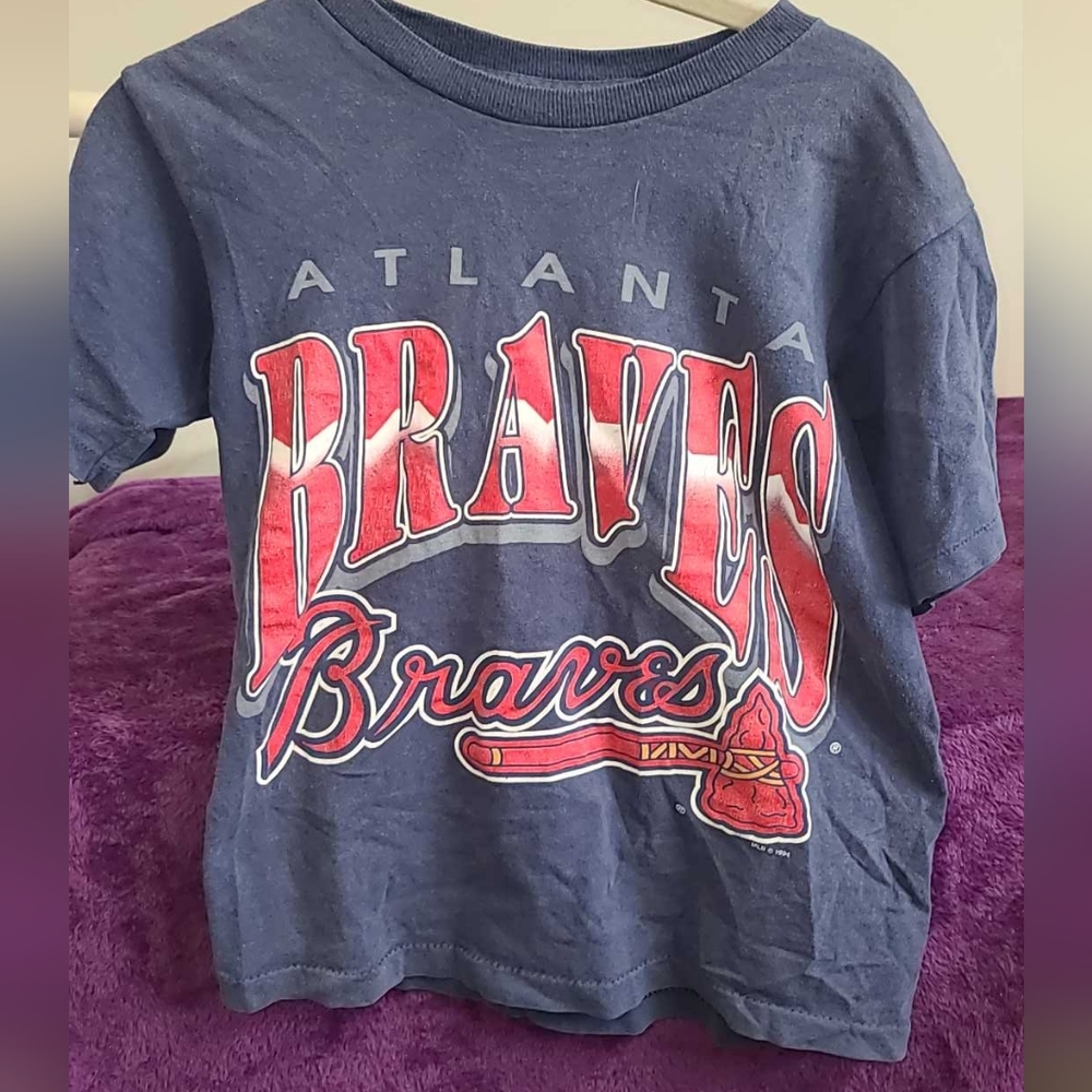 Atlanta Braves Boy's Short Sleeve T-shirt, Size 14/16